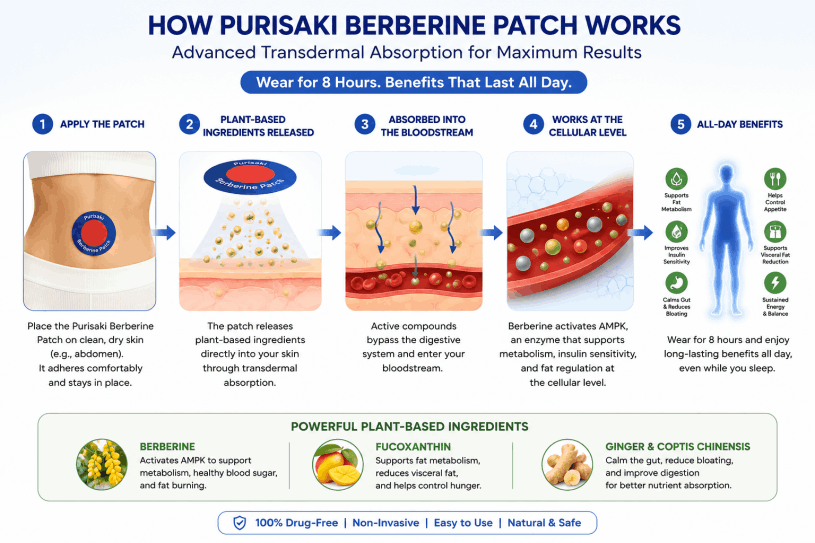Purisaki Berberine Patches™  transdermal approach