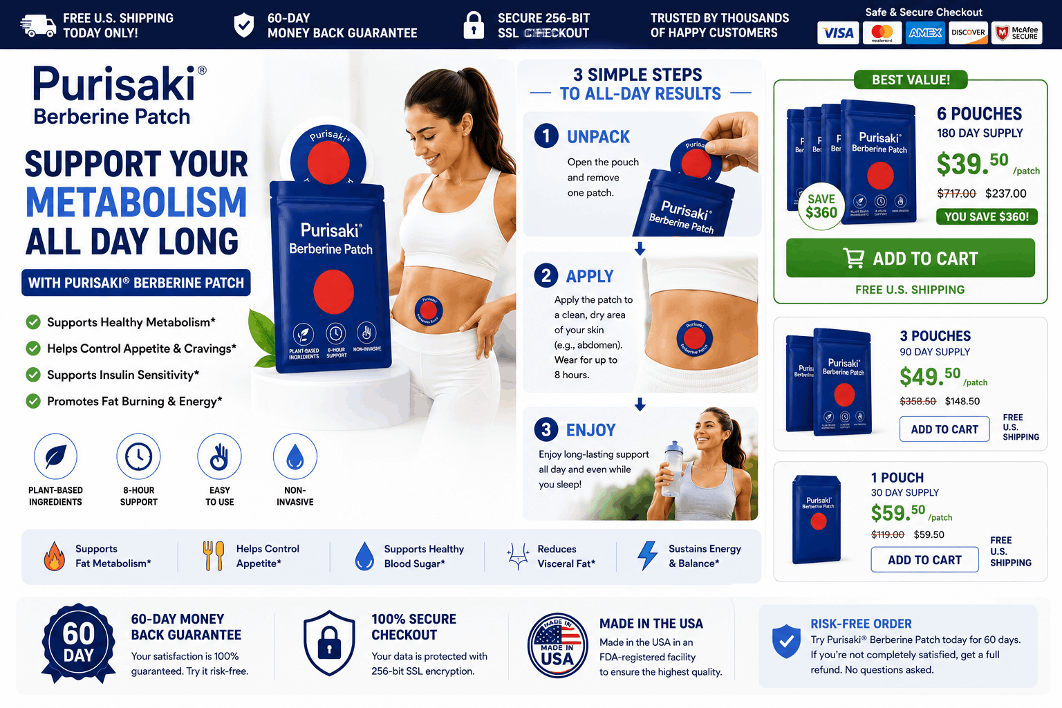 Purisaki Berberine Patches™ : checkout page